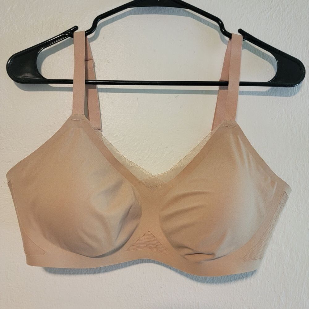 Honeylove Crossover Wireless Nude Padded Bra Large 38 B C